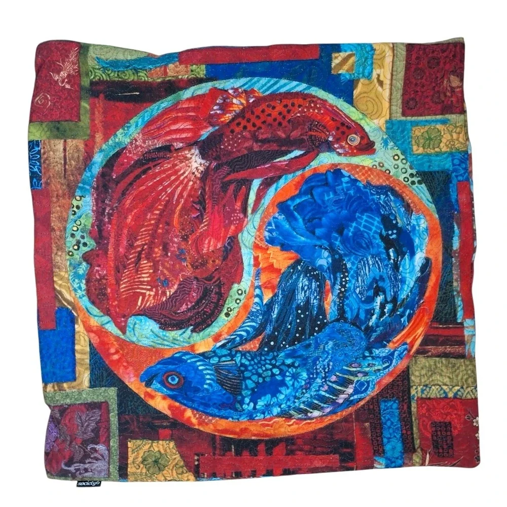 Society6 Angela Rizza Dodo Bird & Fish 18x18 Pillow Covers Shams Set of 2